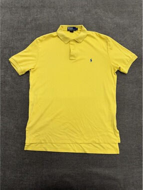 Polo Ralph Lauren Yellow Polo Shirt with Blue Logo